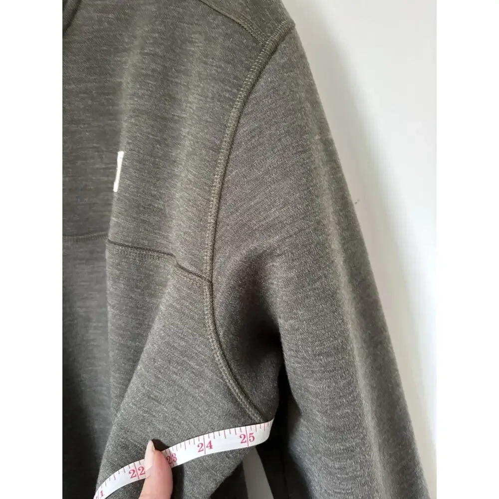 The North Face Mens Pullover XL Green Mock Neck Pockets Sweatshirt Sherpa Lined